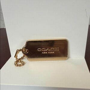 Coach Gold Metal Bag Tag Keychain